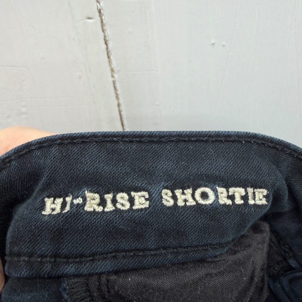 American Eagle Ne(x)t Level Stretch Hi Rise Shortie Black Jean Shorts Women's 4 - Picture 5 of 6